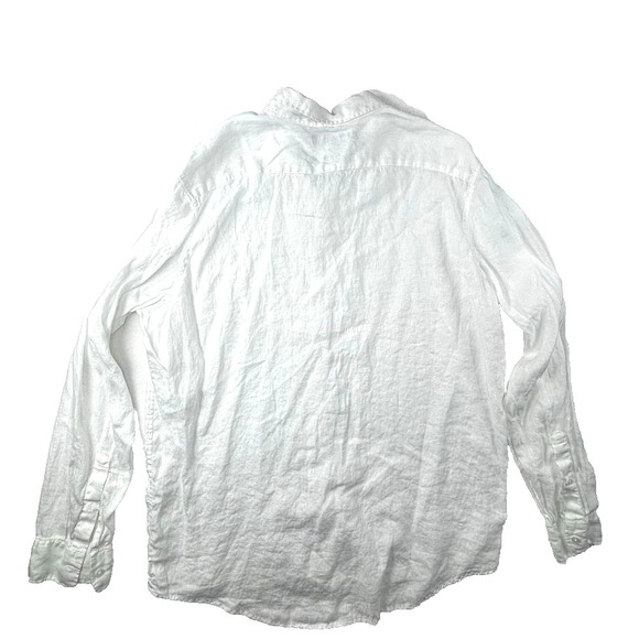 Michael Kors White Linen Shirt Womens XL Classic Fit Button Up Long Sleeve - Picture 7 of 11